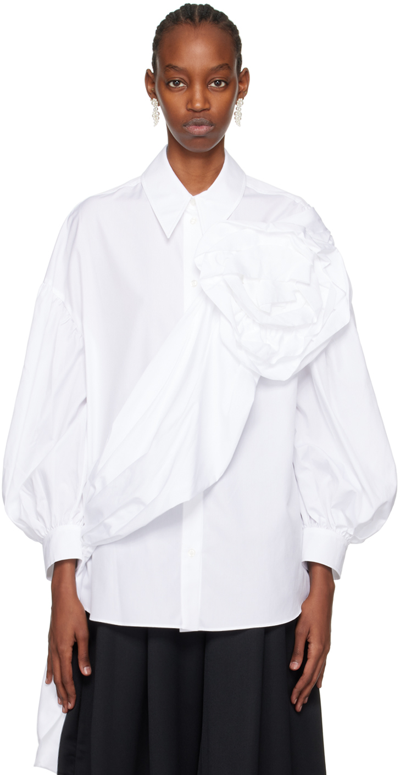 Shop Simone Rocha White Signature Sleeve Sash Shirt