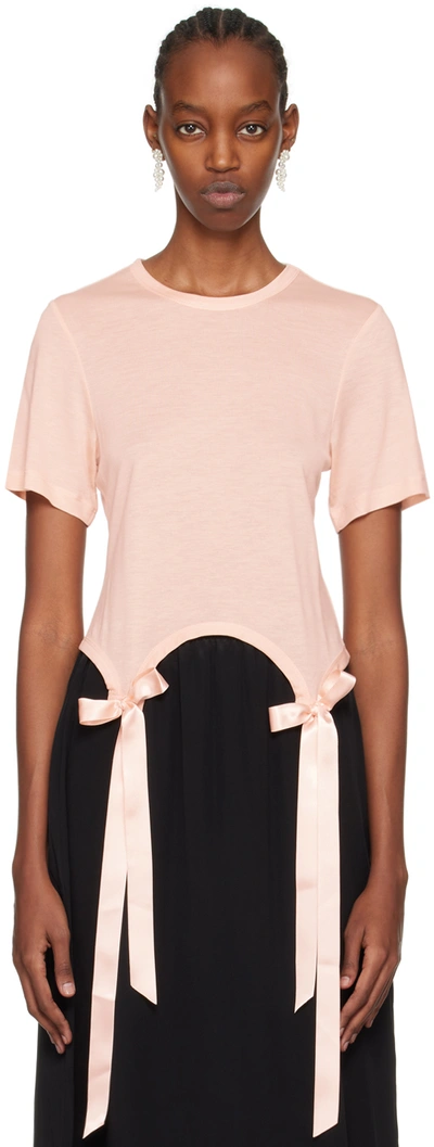 Shop Simone Rocha Pink Easy T-shirt In Pale Rose