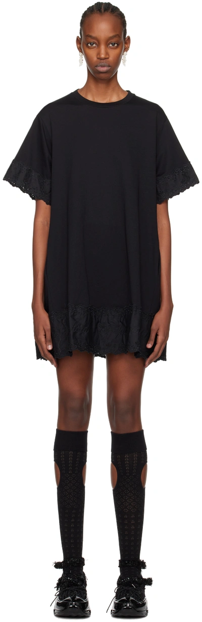 Shop Simone Rocha Black A-line T-shirt Minidress In Black/black