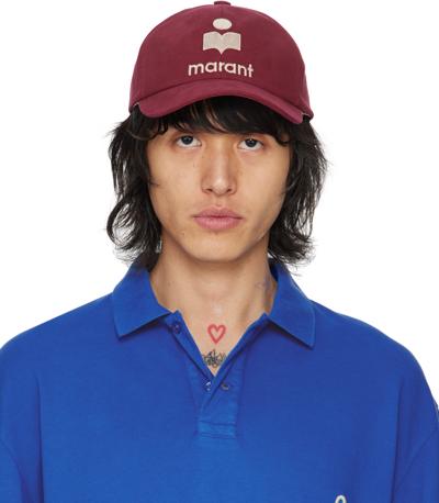 Shop Isabel Marant Red Tyron Cap In Ryec Raspberry/ecru