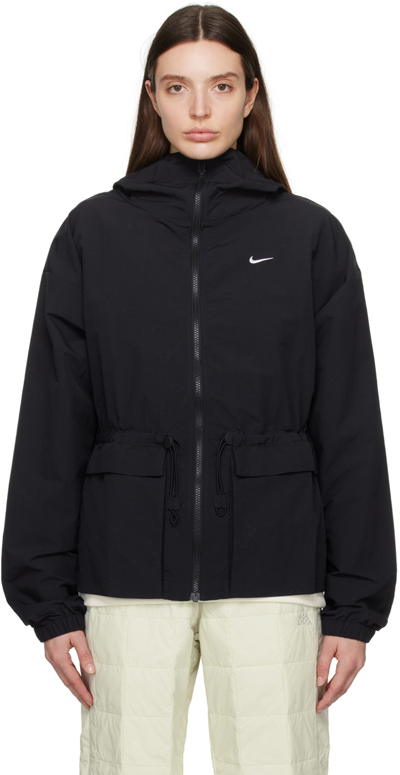 Shop Nike Black Lightweight Jacket In Black/white