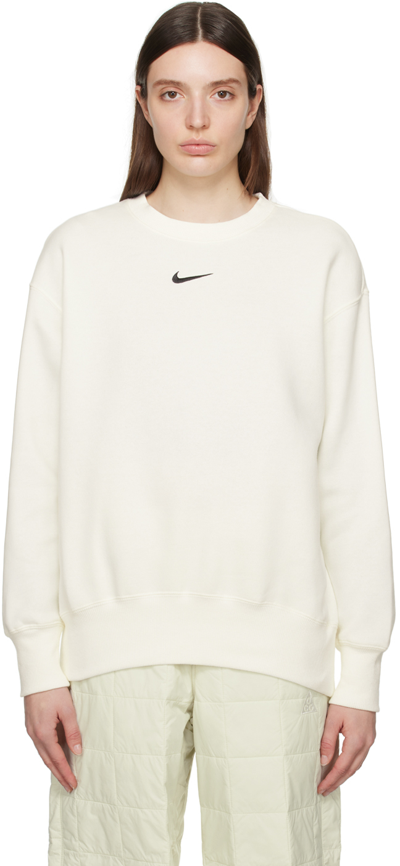 Shop Nike White Phoenix Sweatshirt In Sail/black