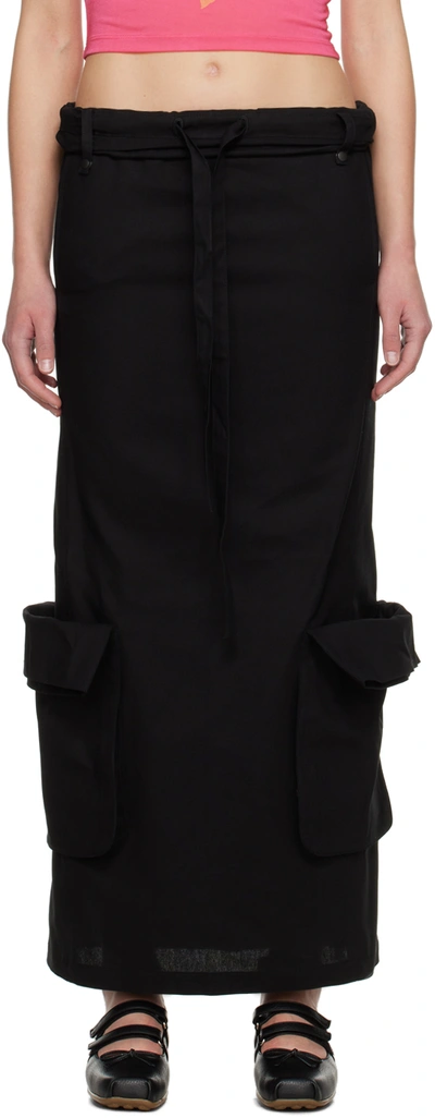Open Yy Ssense Exclusive Black Maxi Skirt In Black