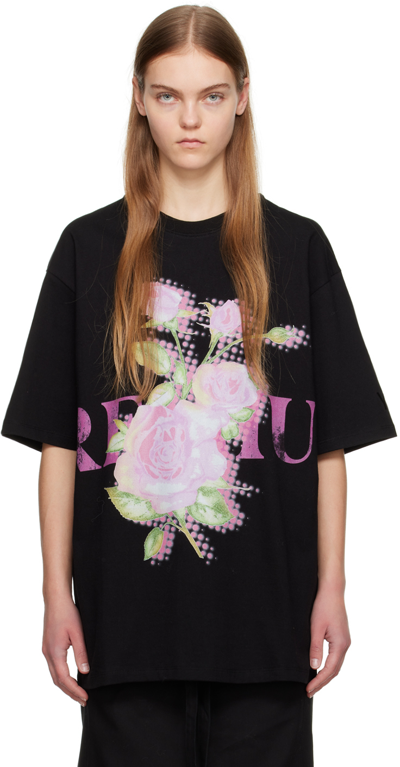 Shop Open Yy Black Premium Rose T-shirt