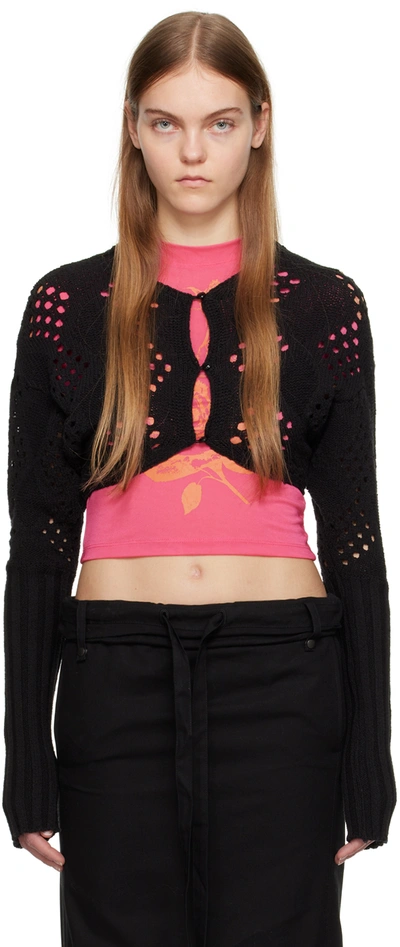 Open Yy Argyle Cardigan In Black