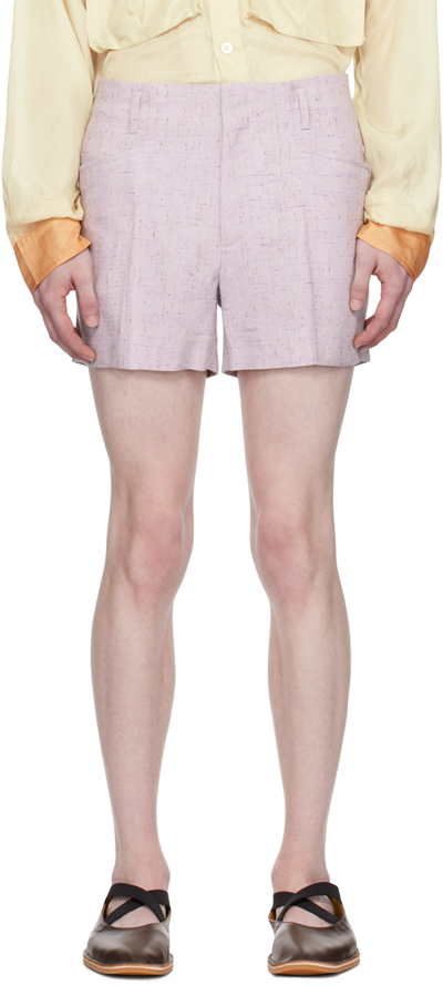 Shop Dries Van Noten Purple Creased Shorts In 403 Lilac