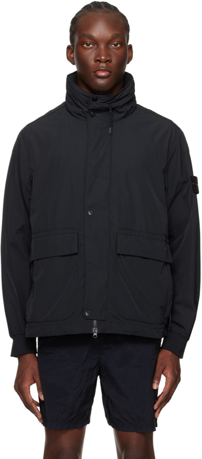 Shop Stone Island Black Patch Jacket In V0029 Black