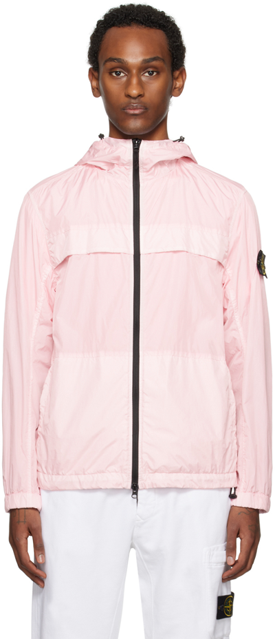 Shop Stone Island Pink Crinkle Reps R-ny Jacket In V0080 Pink