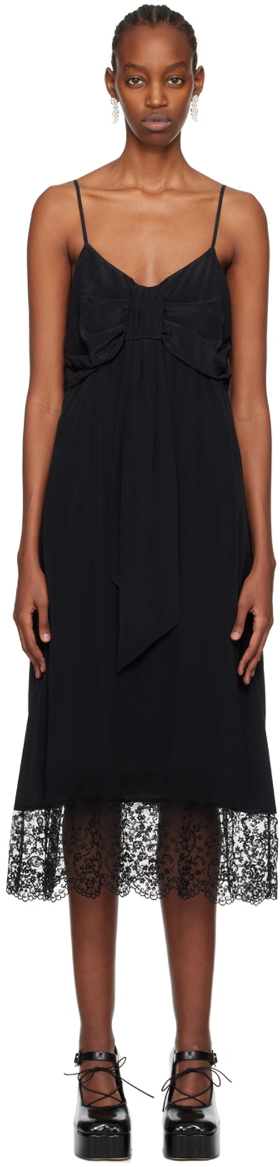 Simone Rocha Black Bow Midi Dress In Black
