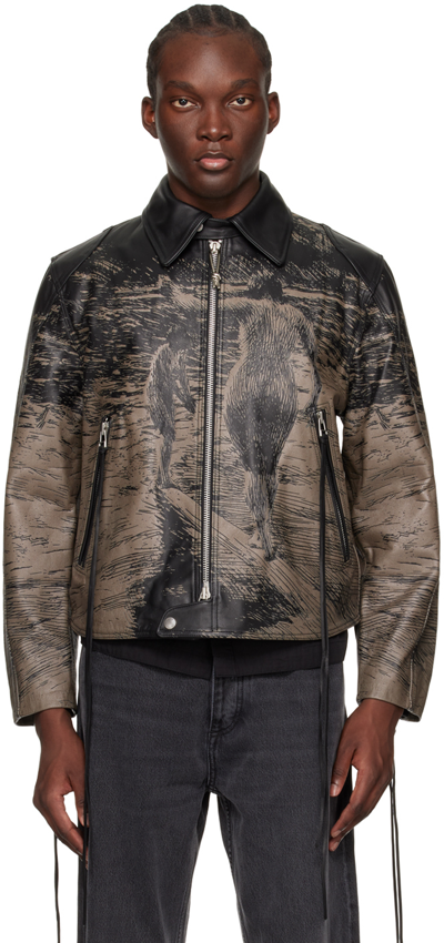 Shop Eytys Black & Brown Dixon Leather Jacket In Zorn