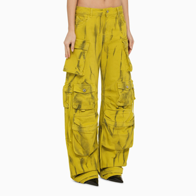 Shop Attico The  Fern Cargo Trousers Hazelnut/eden Green Women In Yellow