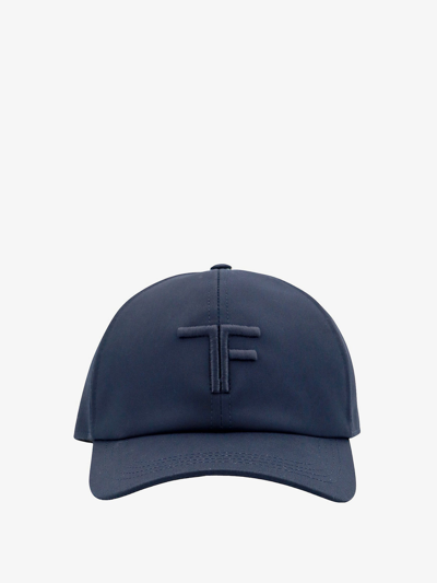 Shop Tom Ford Man Hat Man Blue Hats