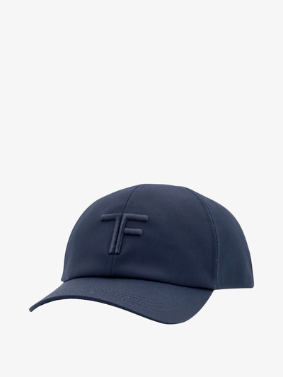 Shop Tom Ford Man Hat Man Blue Hats