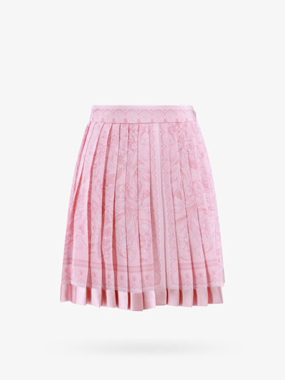 Shop Versace Woman Skirt Woman Pink Skirts