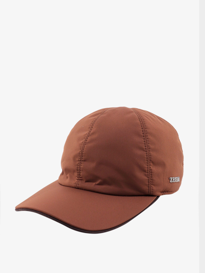 Shop Zegna Man Hat Man Brown Hats