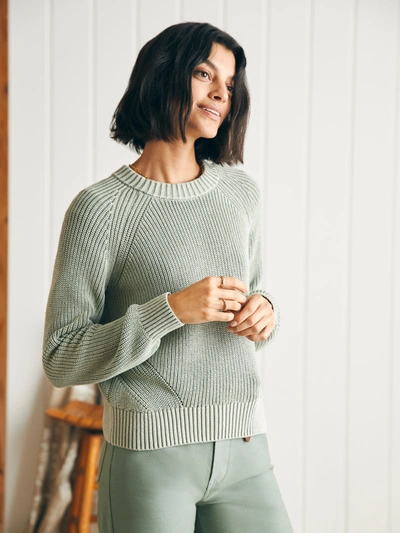 Shop Faherty Sunwashed Fisherman Crew Sweater In Shadow