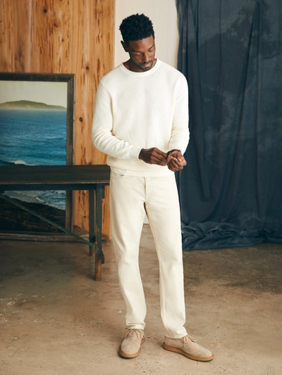 Faherty Sunwashed Crewneck Sweater In White Shell