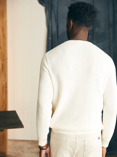 Faherty Sunwashed Crewneck Sweater In White Shell