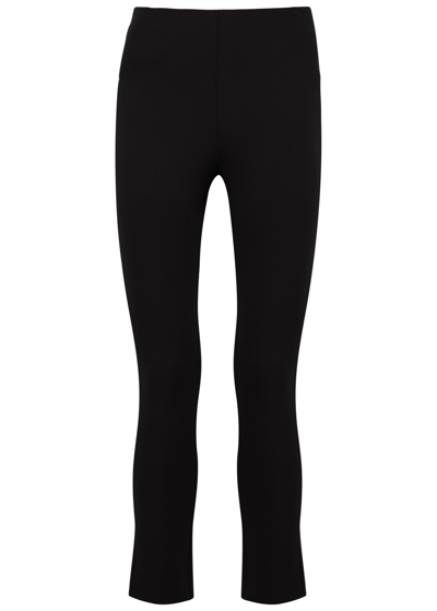 Shop Veronica Beard Cropped Slim-leg Trousers In Black