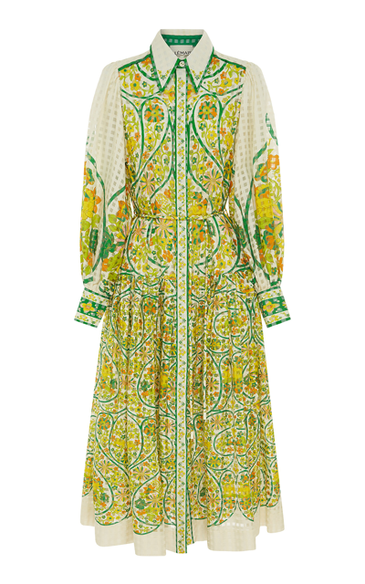 Shop Alemais Rhonda Printed Cotton-silk Shirt Dress In Multi