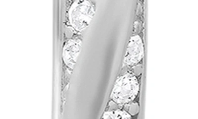 Queen Jewels Cubic Zirconia Swirl Huggie Hoop Earrings In Silver