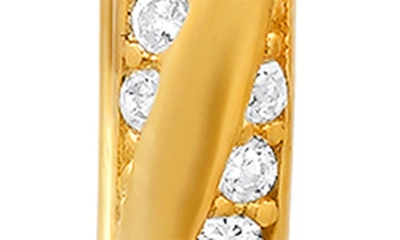 Queen Jewels Cubic Zirconia Swirl Huggie Hoop Earrings In Gold