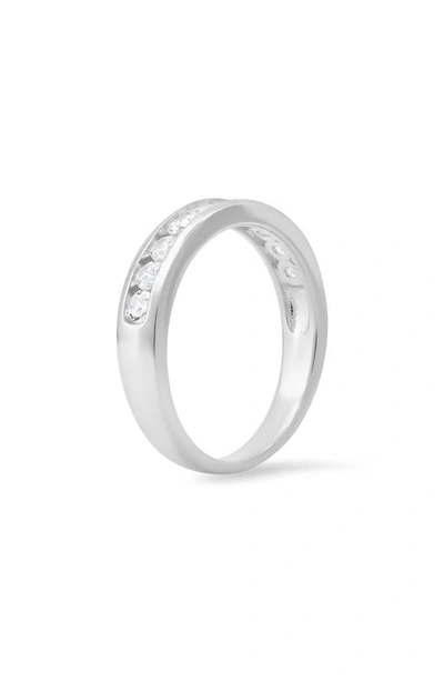 Queen Jewels Channel Set Cubic Zirconia Ring In Silver