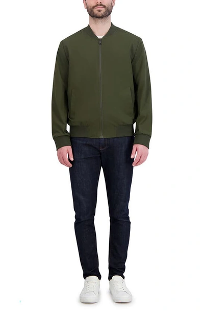 Shop Cole Haan Bomber Jacket In Olive