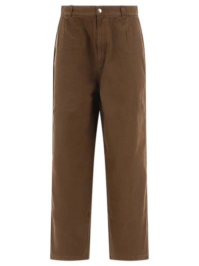 Shop Stussy Stüssy "twill Workgear" Trousers In Brown