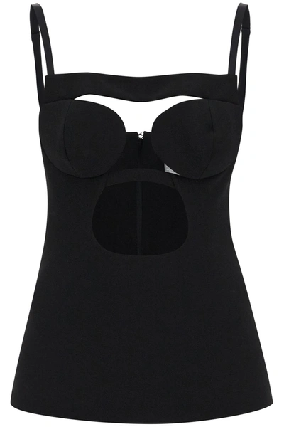 Shop Nensi Dojaka Cut Out Top With Padded Cup In Black