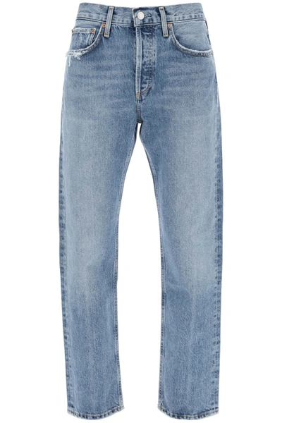 Shop Agolde Parker Cropped Jeans In Light Blue