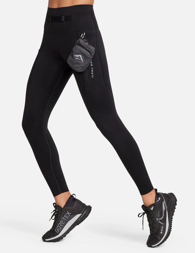 Shop Nike Go Trail High Waisted 7/8 Leggings In Black