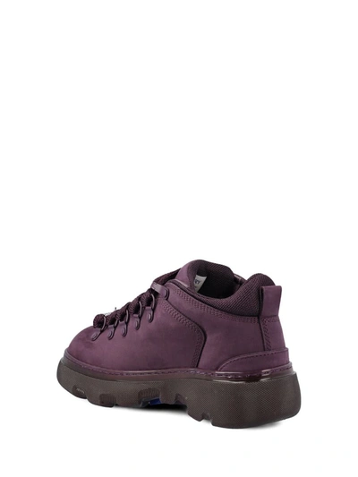 Shop Burberry Flat Shoes In Aubergine