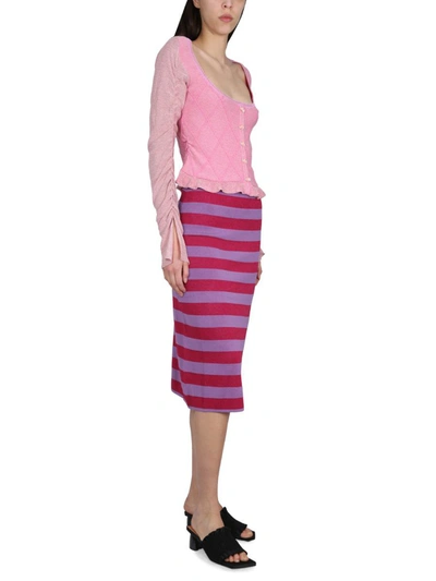 Shop Cormio Cardigan With Ruffled Sleeve In Pink