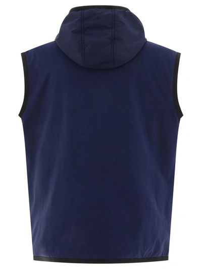 Shop Dolce & Gabbana Hooded Sports Vest In Blue