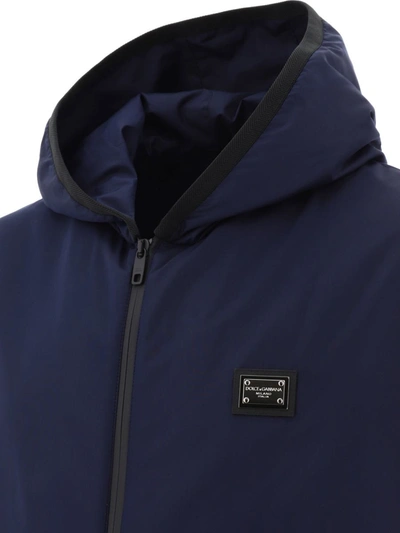 Shop Dolce & Gabbana Hooded Sports Vest In Blue