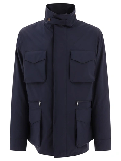 Shop Dolce & Gabbana Technical Fabric Safari Jacket In Blue