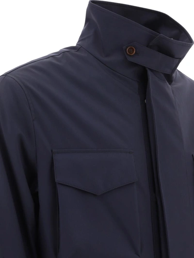 Shop Dolce & Gabbana Technical Fabric Safari Jacket In Blue