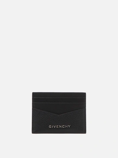 Shop Givenchy Logo-plaque Leather Cardholder In Black