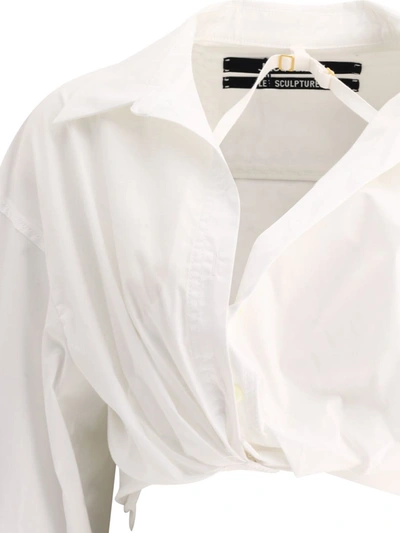 Shop Jacquemus "la Chemise Bahia Courte" Shirt In White