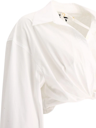 Shop Jacquemus "la Chemise Bahia Courte" Shirt In White