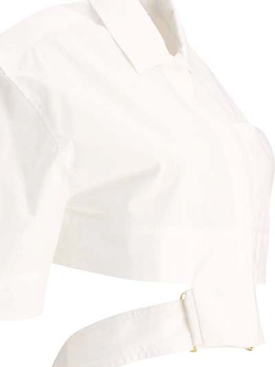 Shop Jacquemus "la Chemise Courte Bari" Shirt In White