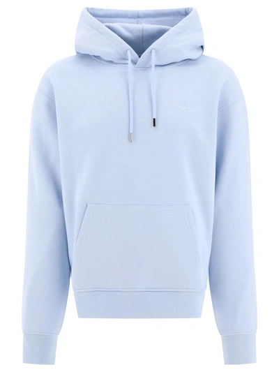 Shop Jacquemus "le Sweatshirt Brodé" Hoodie In Blue