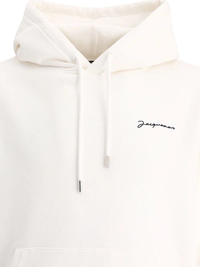 Shop Jacquemus "le Sweatshirt Brodé" Hoodie In White