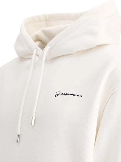 Shop Jacquemus "le Sweatshirt Brodé" Hoodie In White