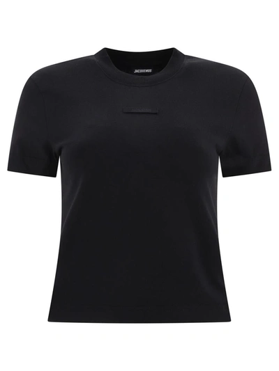 Shop Jacquemus "le T-shirt Gros Grain" T-shirt In Black