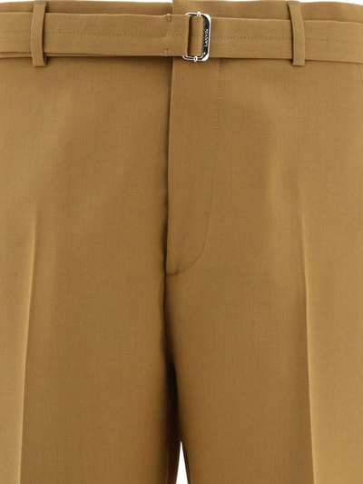 Shop Lanvin Belted Shorts In Beige