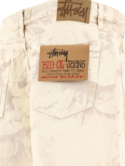 Shop Stussy Stüssy "distressed Canvas" Jeans In Beige