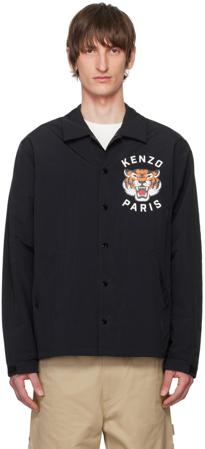 Shop Kenzo Black  Paris Lucky Tiger Jacket