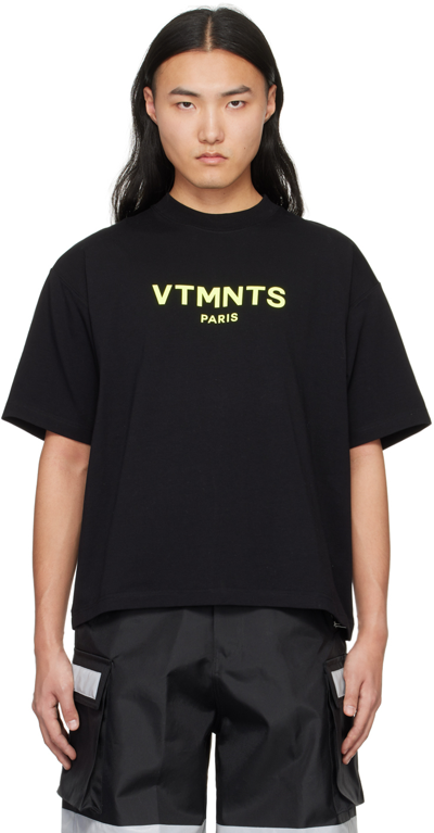 Shop Vtmnts Black 'paris' T-shirt